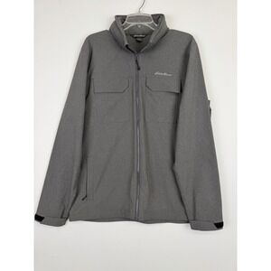 Eddie Bauer Men's Full Zip Gray Jacket with Upper‎ Snap Pockets/hoodie Size L